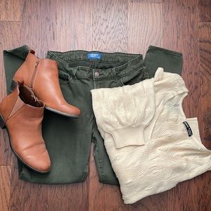 Old Navy Olive Skinny Jeans